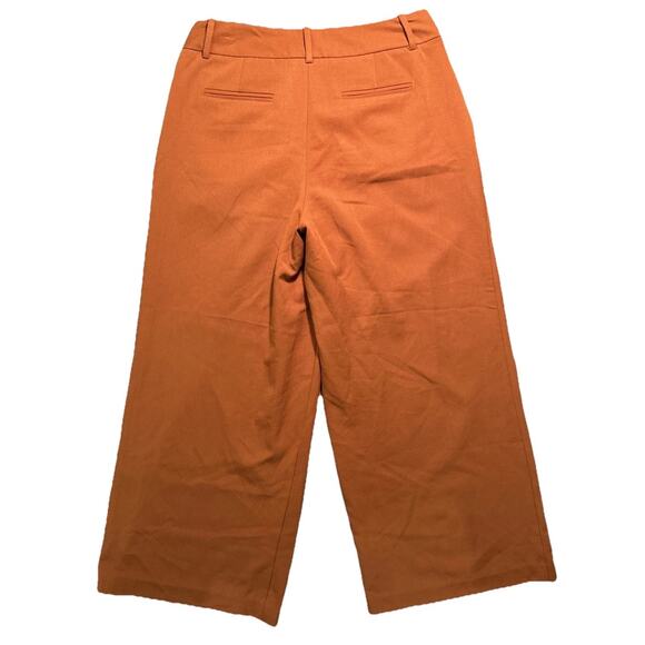 A New Day Sz 4 Womens Orange Wide Leg High Rise Chino Pants Cotton Stretch Boho - Picture 6 of 6